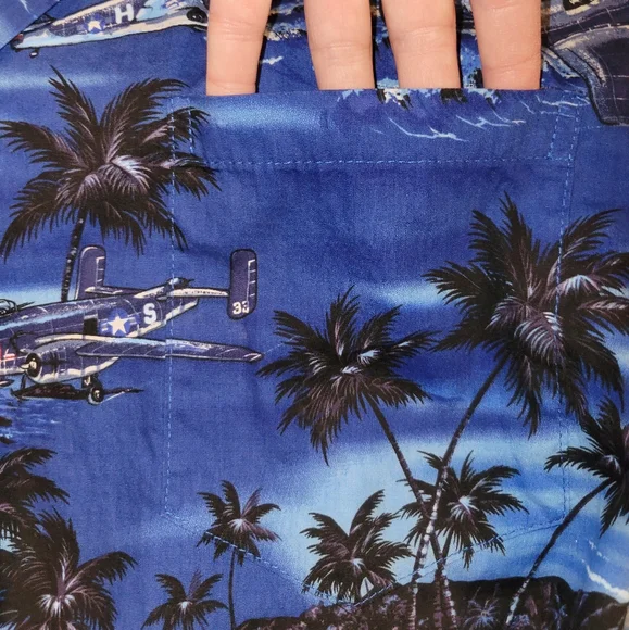 Ky's men's Hawaiian WWII bomber plane shirt M - Picture 4 of 5